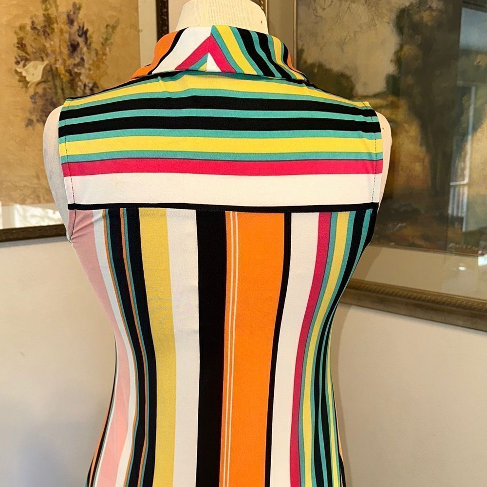 MSK PETITE Multicolor Striped Sleeveless Dress Size PS - Picture 8 of 11